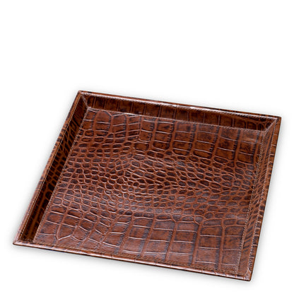 Croco Leather Trays (2) Scaleo | Cabothousefurniture.com