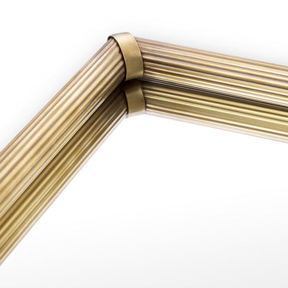 Ribbed Vintage Brass Tray Lenora | Cabothousefurniture.com