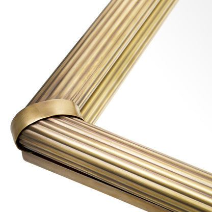 Ribbed Vintage Brass Tray Lenora | Cabothousefurniture.com