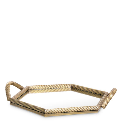 Hexagonal Mirrored Tray Salvi | Cabothousefurniture.com