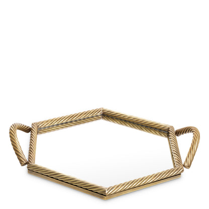 Hexagonal Mirrored Tray Salvi | Cabothousefurniture.com