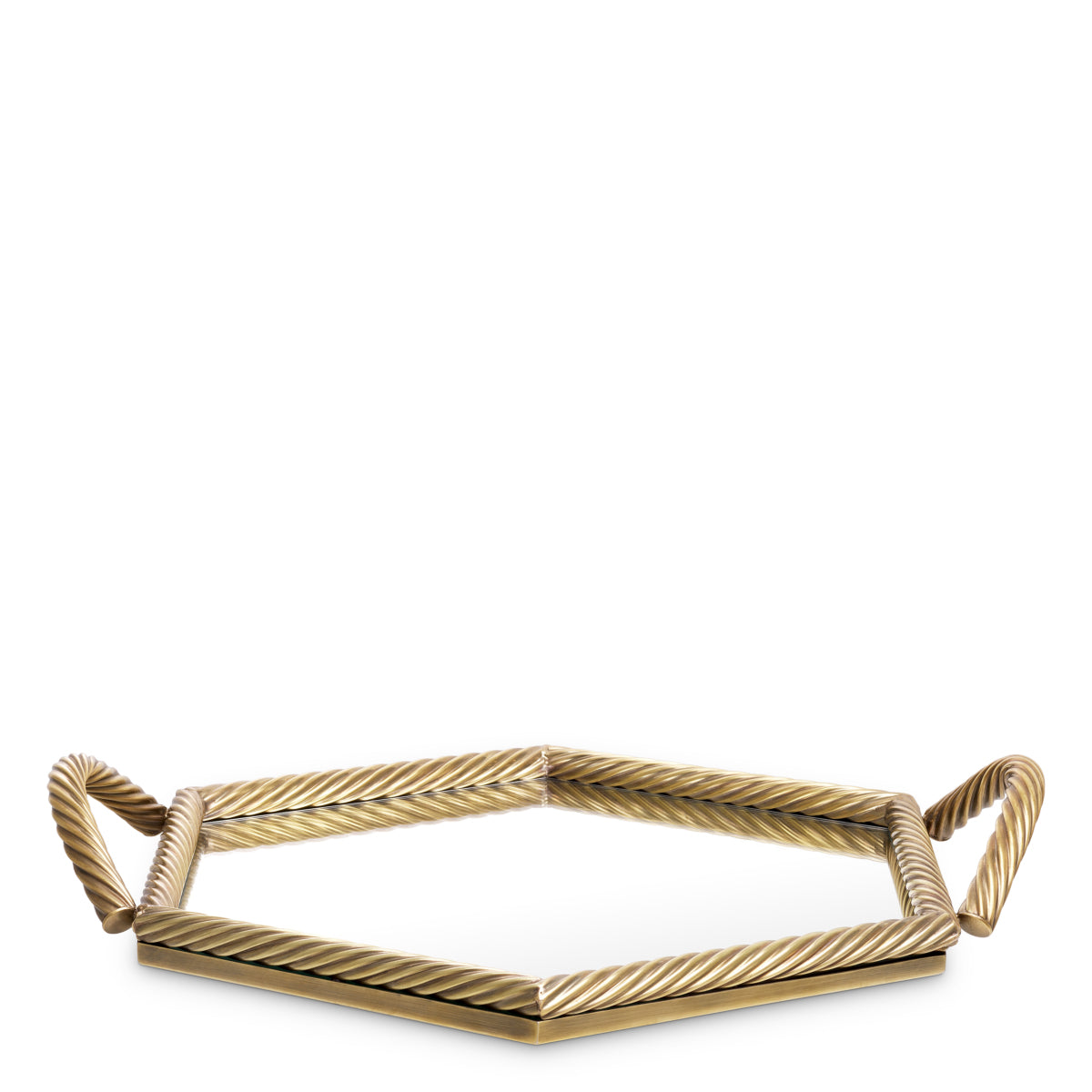 Hexagonal Mirrored Tray Salvi | Cabothousefurniture.com