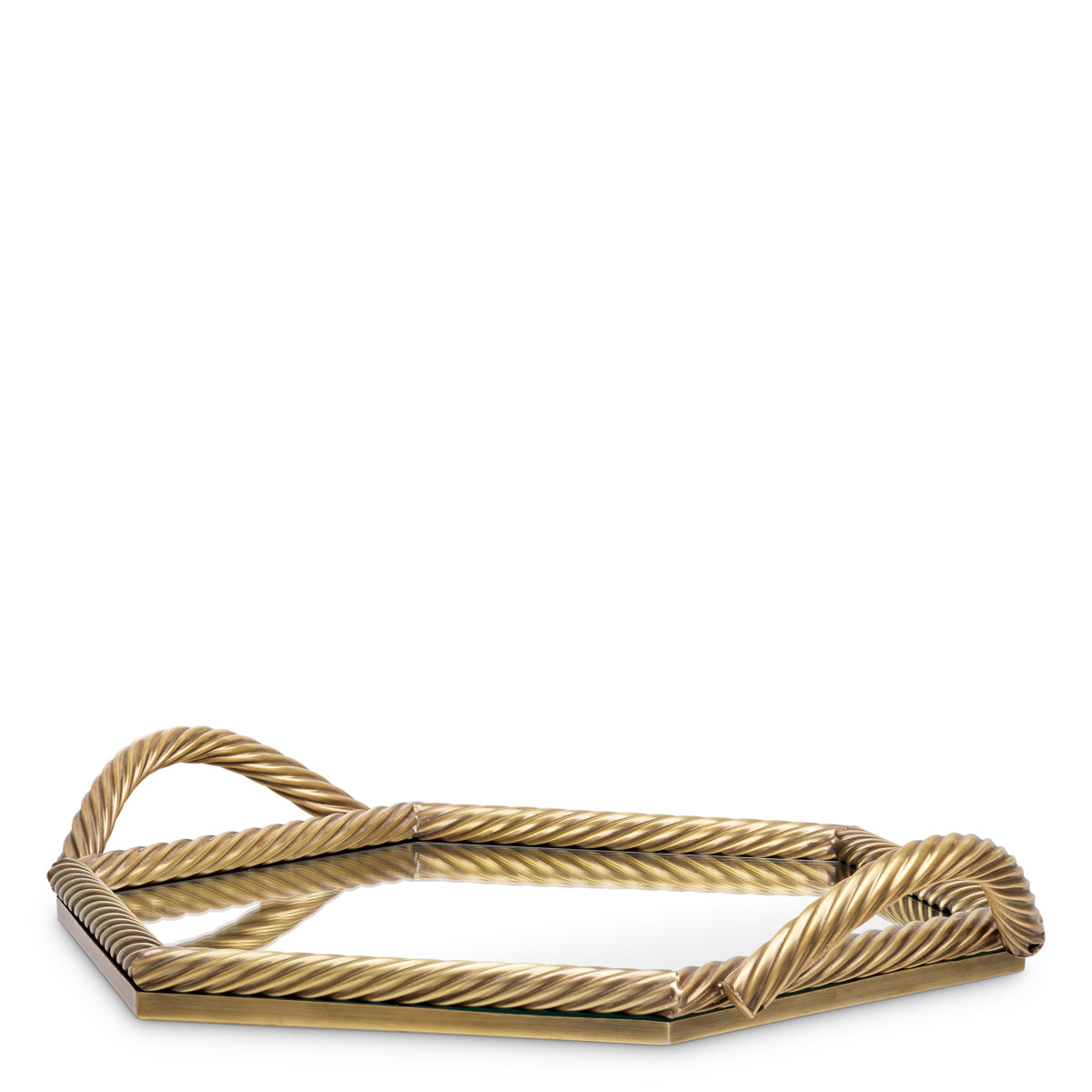 Hexagonal Mirrored Tray Salvi | Cabothousefurniture.com