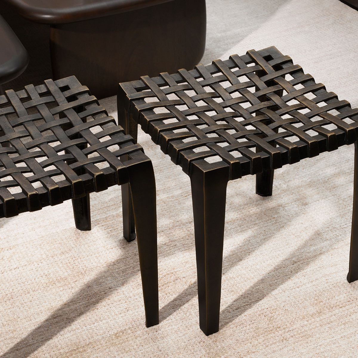 Antique Bronze Stool Blackwell | Cabothousefurniture.com