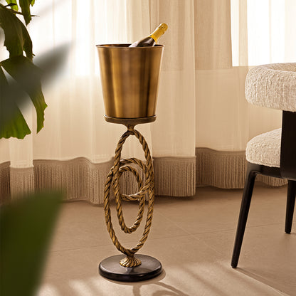 Gold-toned Wine Cooler Corwyn | Cabothousefurniture.com