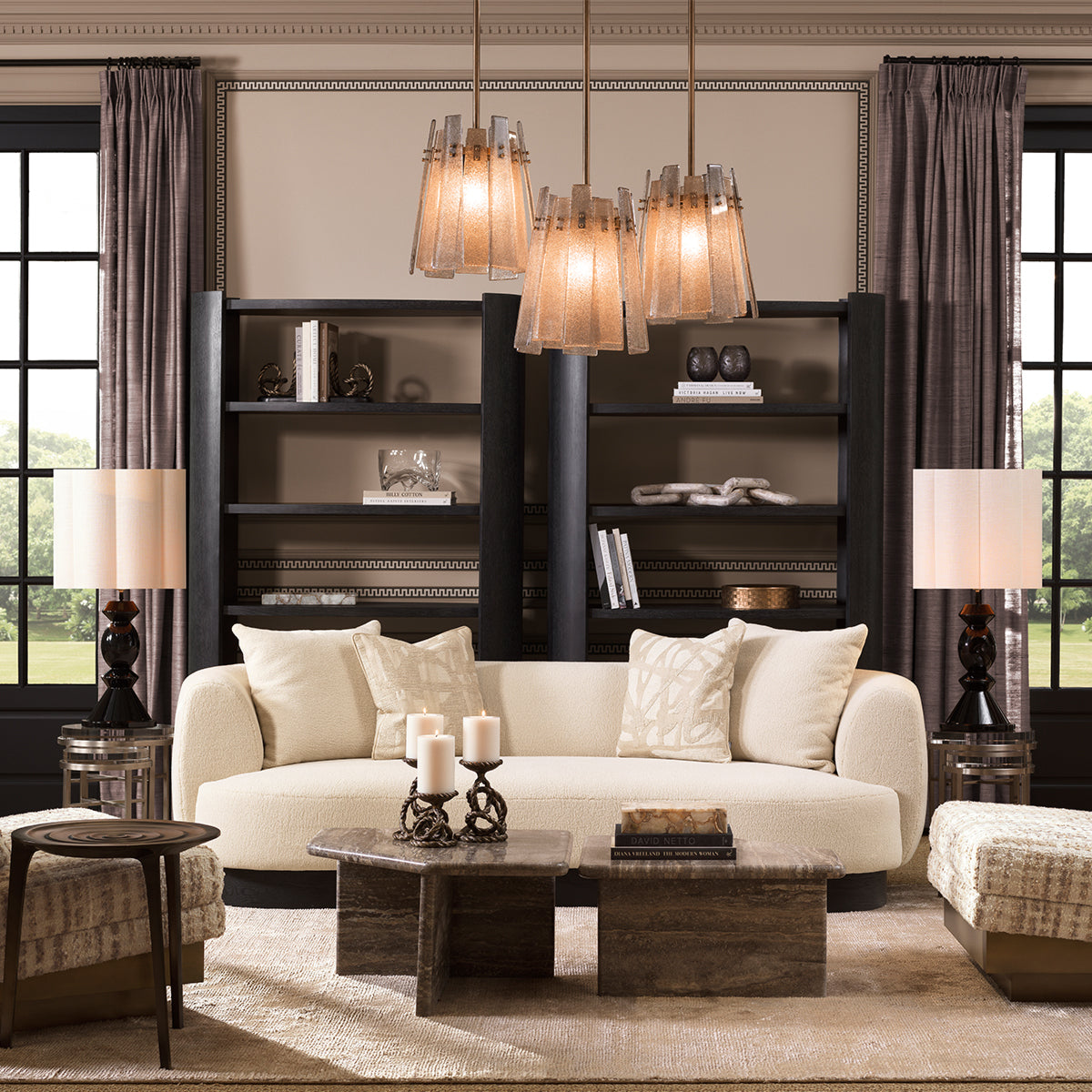 Silver Travertine Coffee Table Ciro | Cabothousefurniture.com