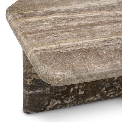 Silver Travertine Coffee Table Ciro | Cabothousefurniture.com