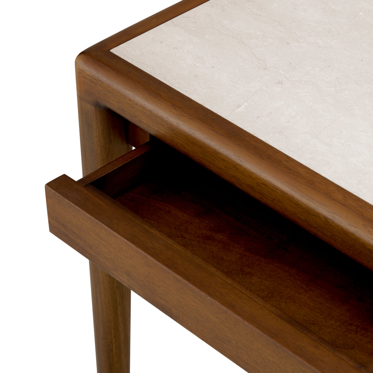 Beige Marble Side Table Hensley | Cabothousefurniture.com