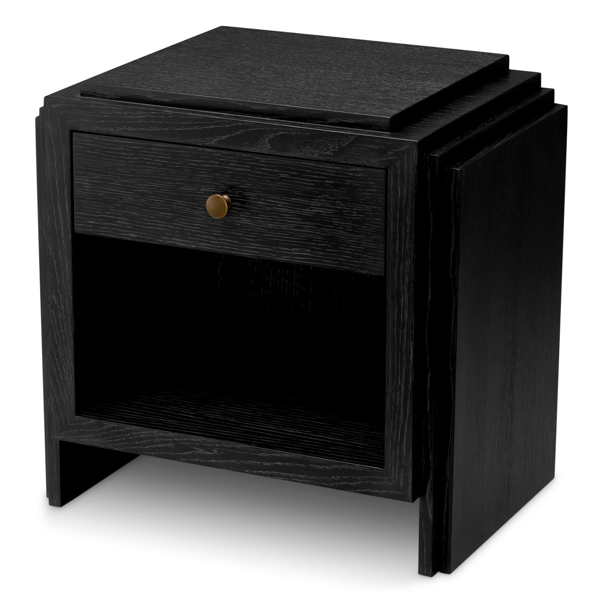 Oak Wooden Nightstand ArtDeco