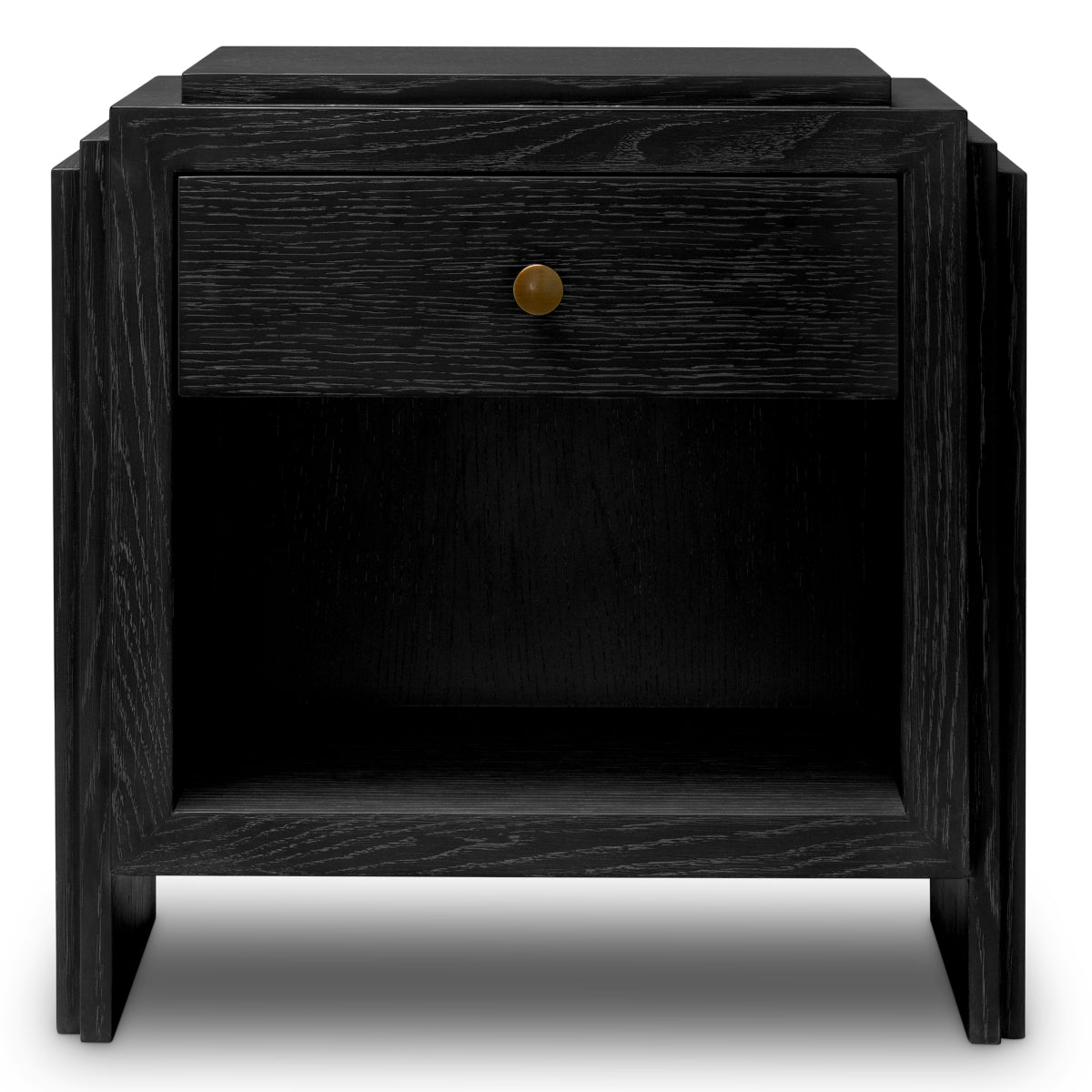Oak Wooden Nightstand ArtDeco