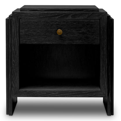 Oak Wooden Nightstand ArtDeco