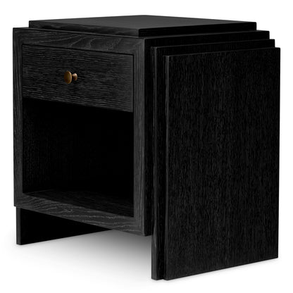 Oak Wooden Nightstand ArtDeco