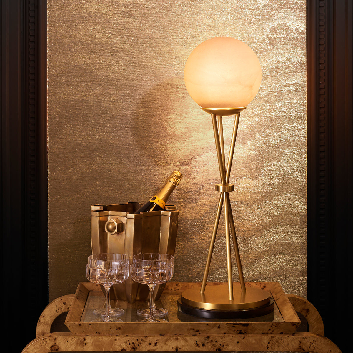 Gold Alabaster Table Lamp Izzy | Cabothousefurniture.com