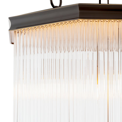White Glass Rods Chandelier Estela | Cabothousefurniture.com
