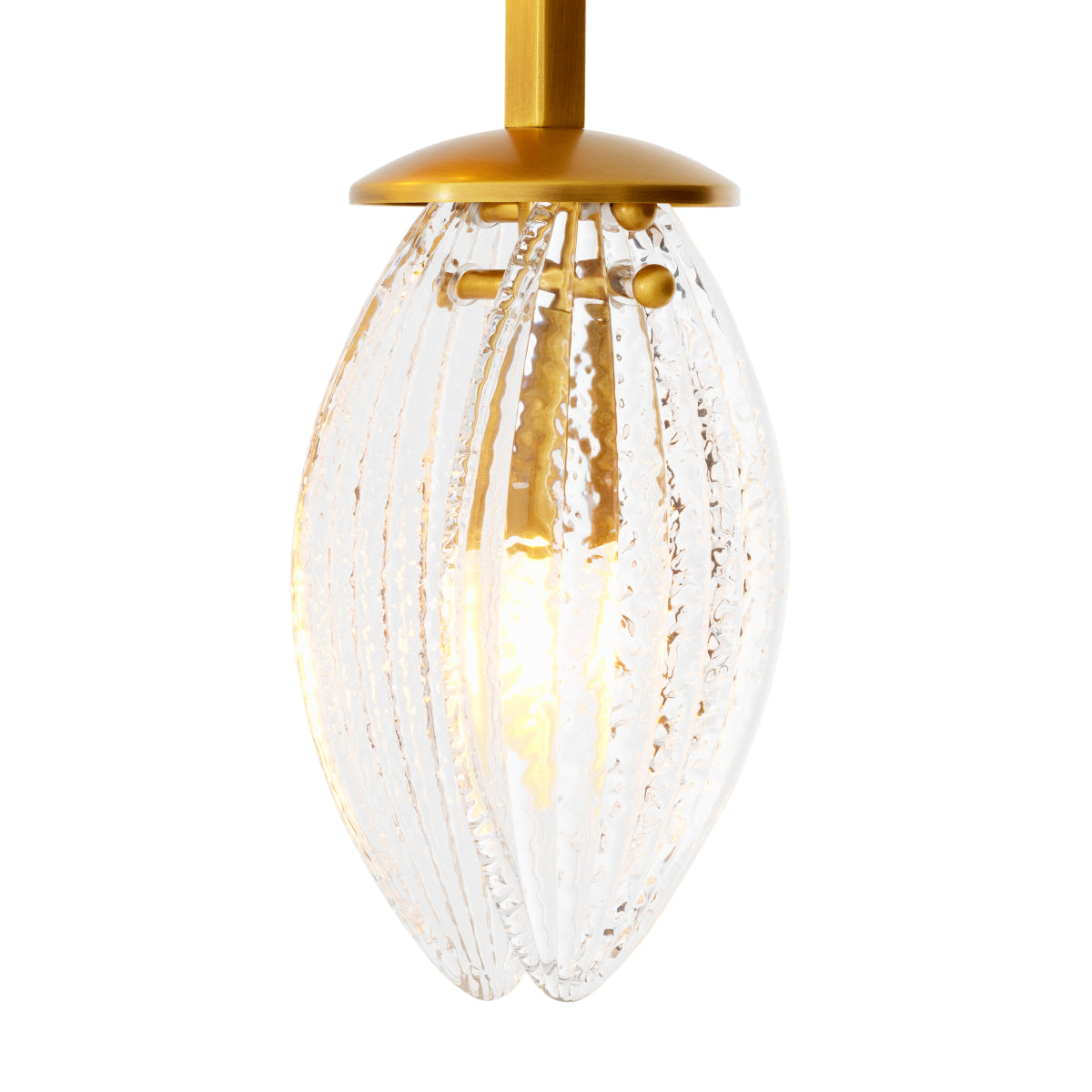 Clear Ribbed Glass Chandelier Persephone | Cabothousefurniture.com