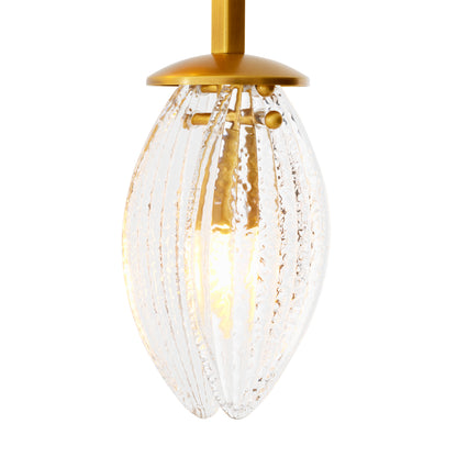 Clear Ribbed Glass Chandelier Persephone | Cabothousefurniture.com