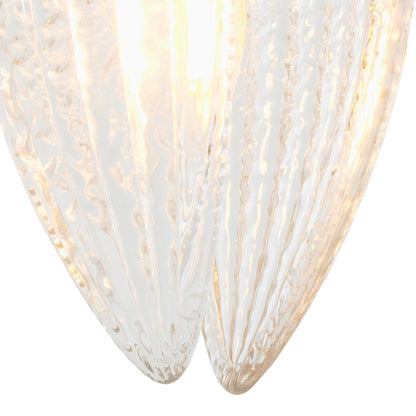 Clear Ribbed Glass Chandelier Persephone | Cabothousefurniture.com