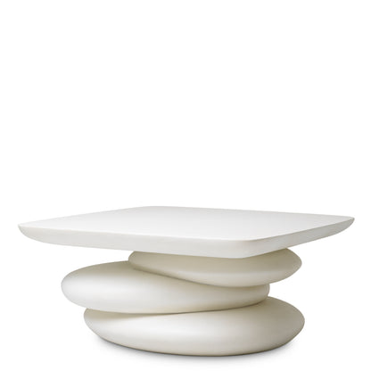 White Pebble Sculpted Coffee Table Azura | Cabothousefurniture.com