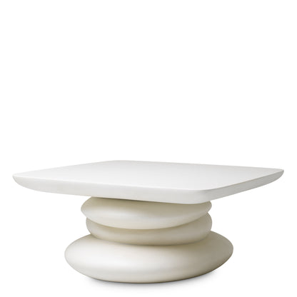White Pebble Sculpted Coffee Table Azura | Cabothousefurniture.com