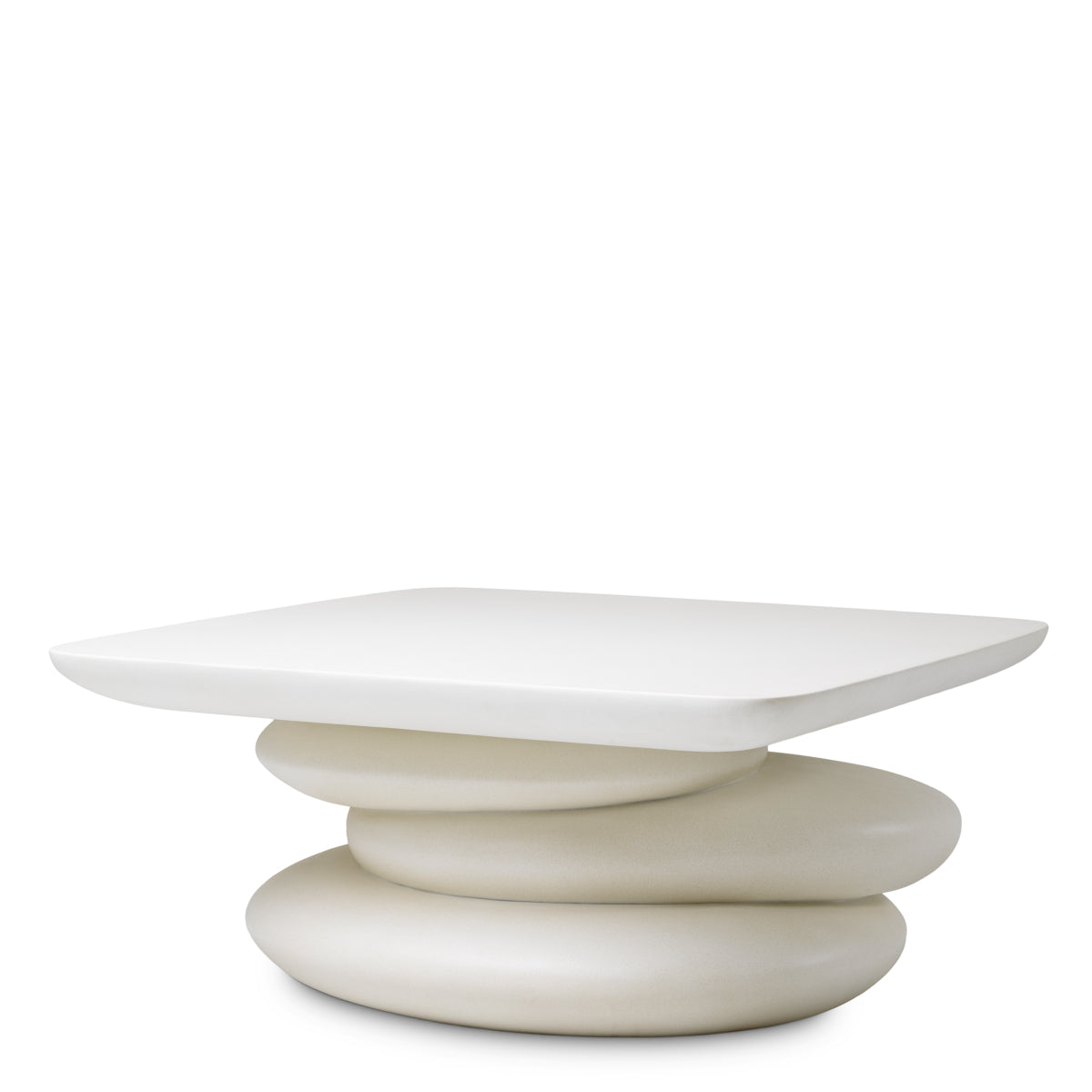 White Pebble Sculpted Coffee Table Azura | Cabothousefurniture.com
