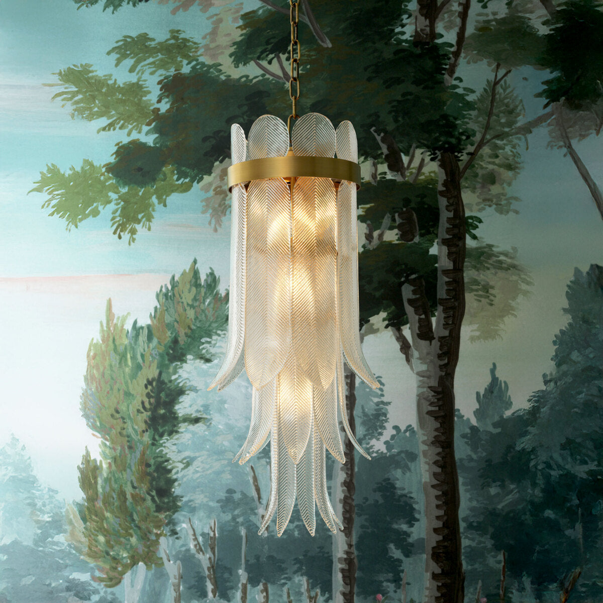 Hand-Cast Glass Chandelier Erika