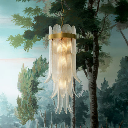 Hand-Cast Glass Chandelier Erika