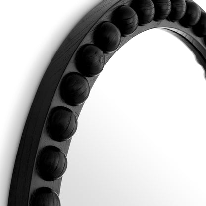 Round Wooden Framed Mirror Kenton