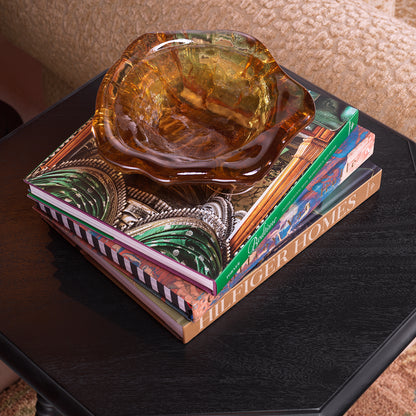 Warm Brown Glass Bowl Courtier | Cabothousefurniture.com