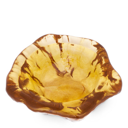 Warm Brown Glass Bowl Courtier | Cabothousefurniture.com
