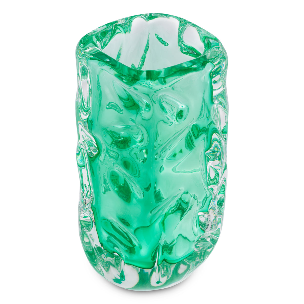 Green Hand-blown Glass Vase Avoir | Cabothousefurniture.com