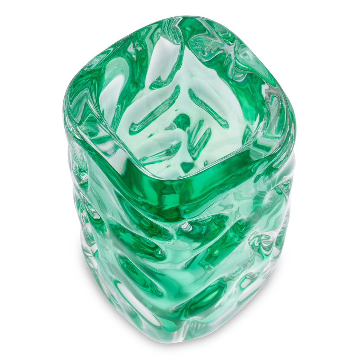 Green Hand-blown Glass Vase Avoir | Cabothousefurniture.com