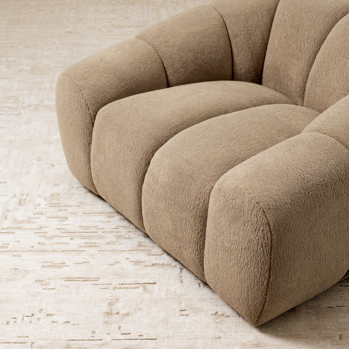 Beige-Gray Handwoven Carpet Featherstone | Cabothousefurniture.com