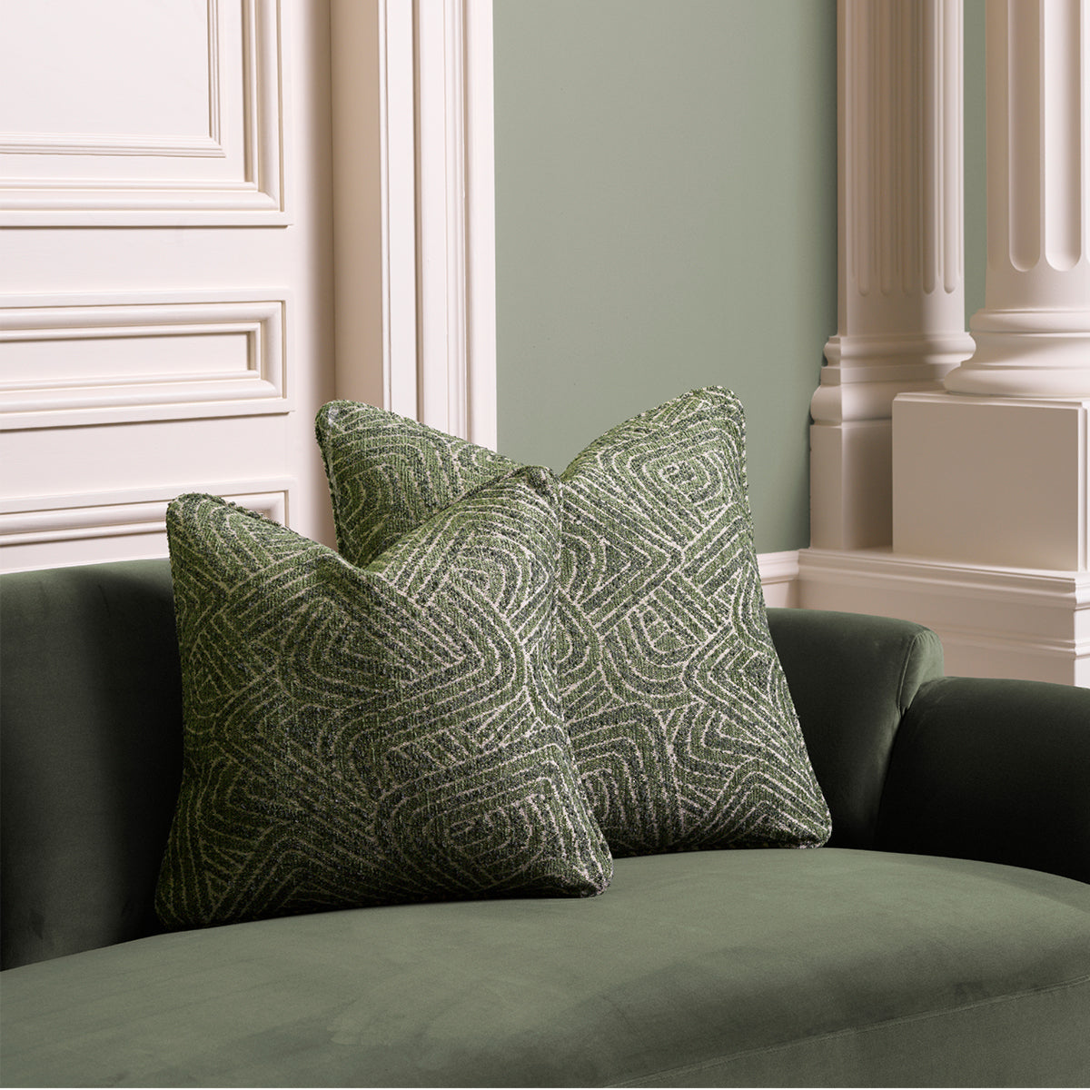 Green Fabric Cushion Camari | Cabothousefurniture.com