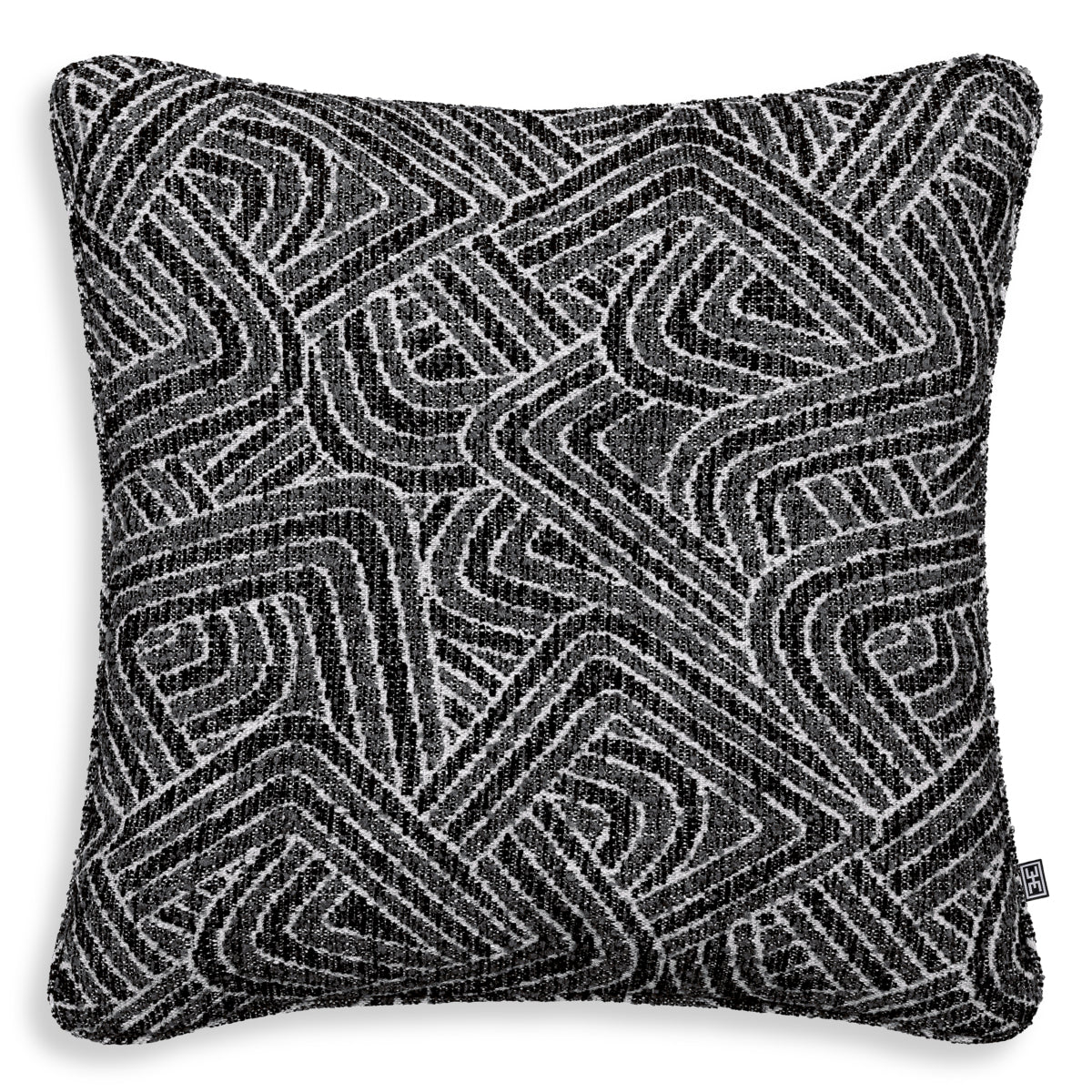 Black Geometric Pattern Cushion Camari