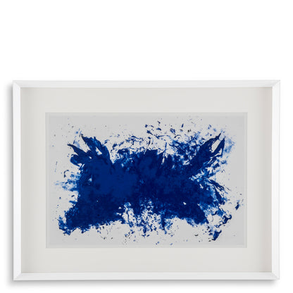 White Framed Print Hommage by Yves Klein