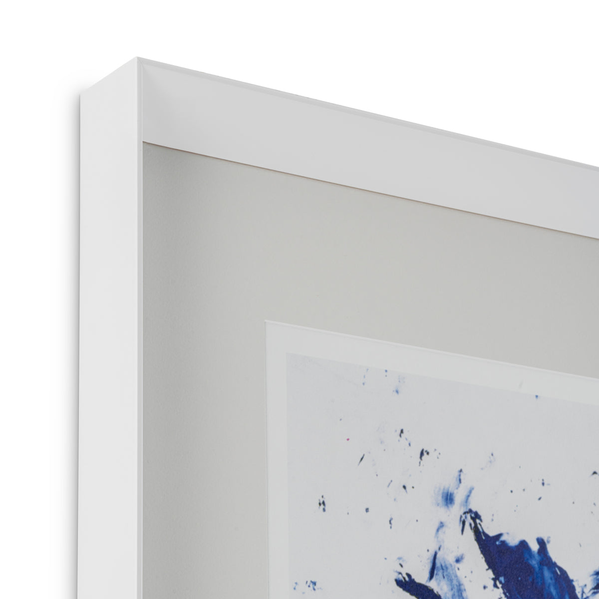 White Framed Print Hommage by Yves Klein