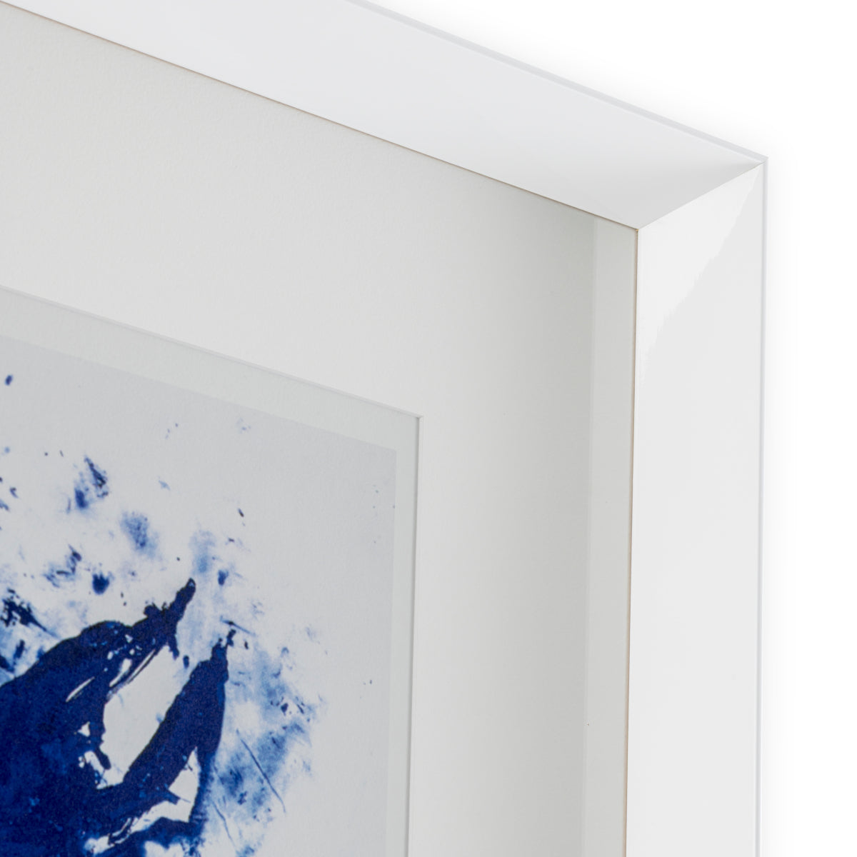 White Framed Print Hommage by Yves Klein