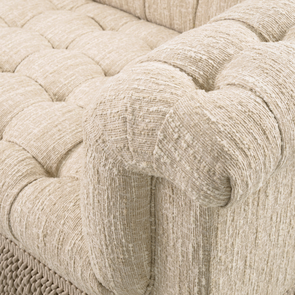 Boucle Tufted Fringe Sofa Dorantes