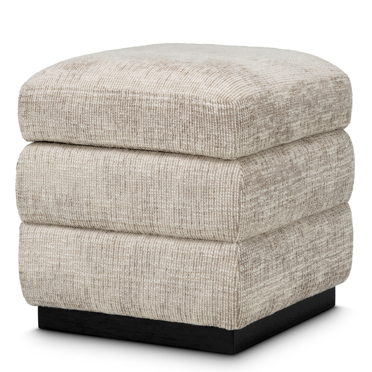 Beige Ebony Storage Stool Valmont | Cabothousefurniture.com