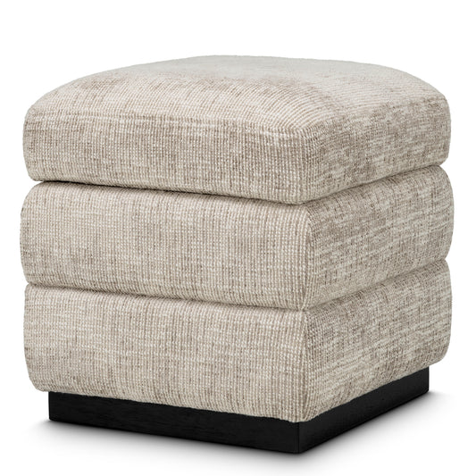Beige Ebony Storage Stool Valmont | Cabothousefurniture.com
