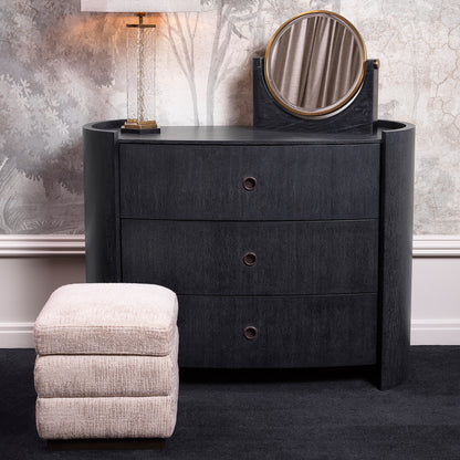 Beige Ebony Storage Stool Valmont | Cabothousefurniture.com