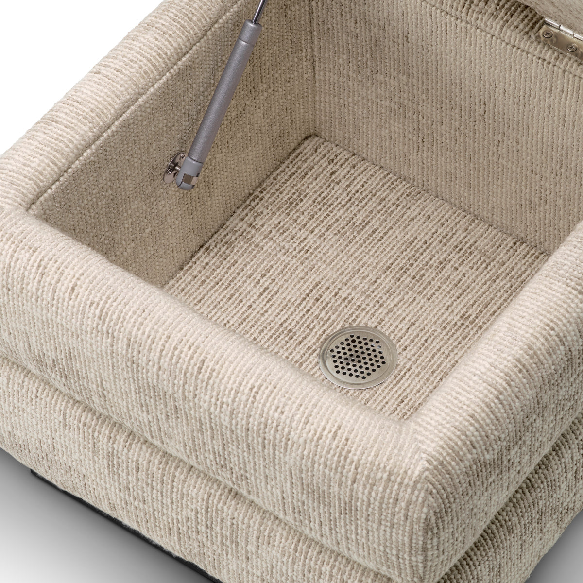 Beige Ebony Storage Stool Valmont | Cabothousefurniture.com