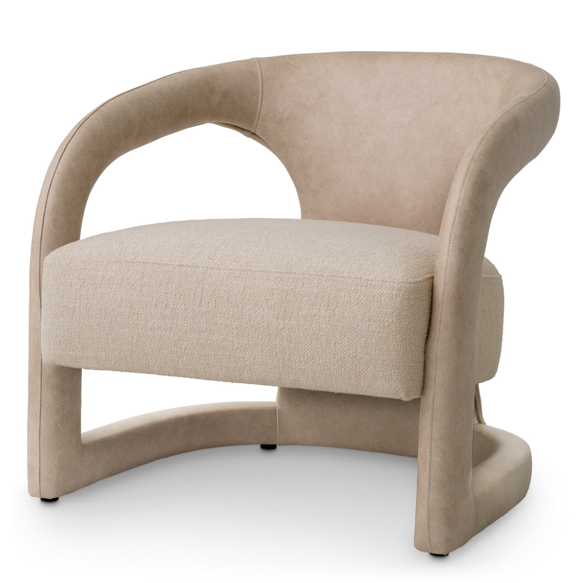 Beige Leather-Look Chair Voletta | Cabothousefurniture.com