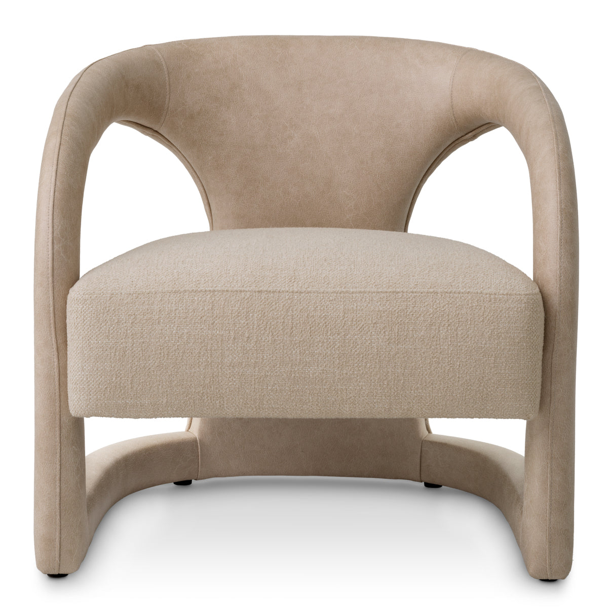 Beige Leather-Look Chair Voletta | Cabothousefurniture.com