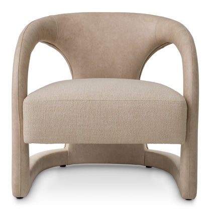 Beige Leather-Look Chair Voletta | Cabothousefurniture.com