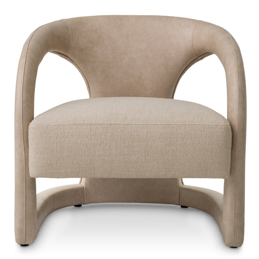 Beige Leather-Look Chair Voletta | Cabothousefurniture.com