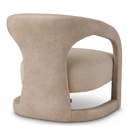 Beige Leather-Look Chair Voletta | Cabothousefurniture.com