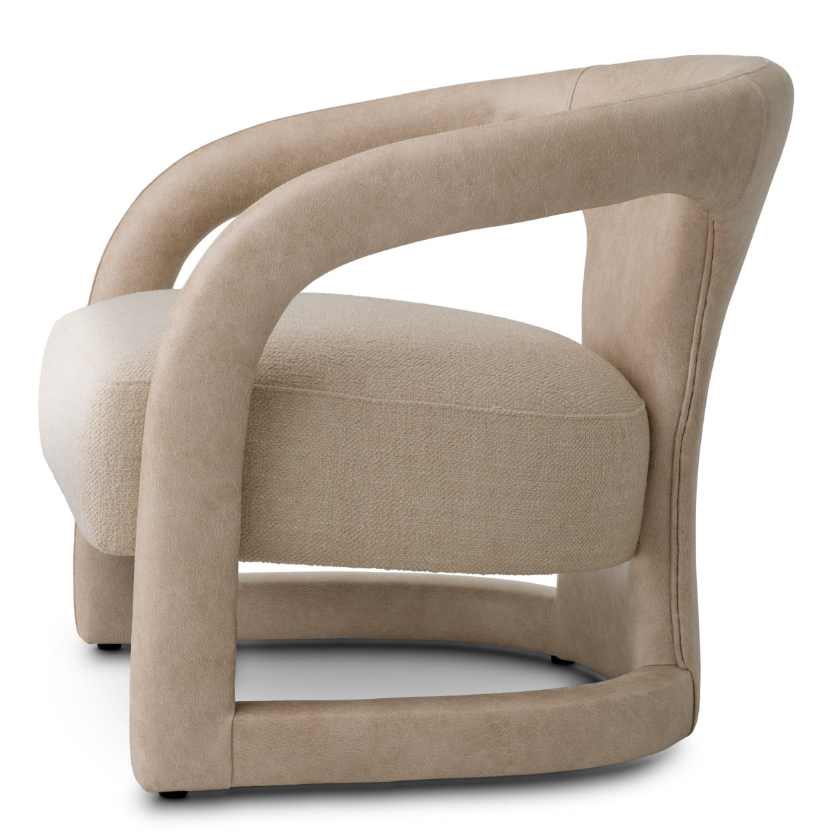 Beige Leather-Look Chair Voletta | Cabothousefurniture.com
