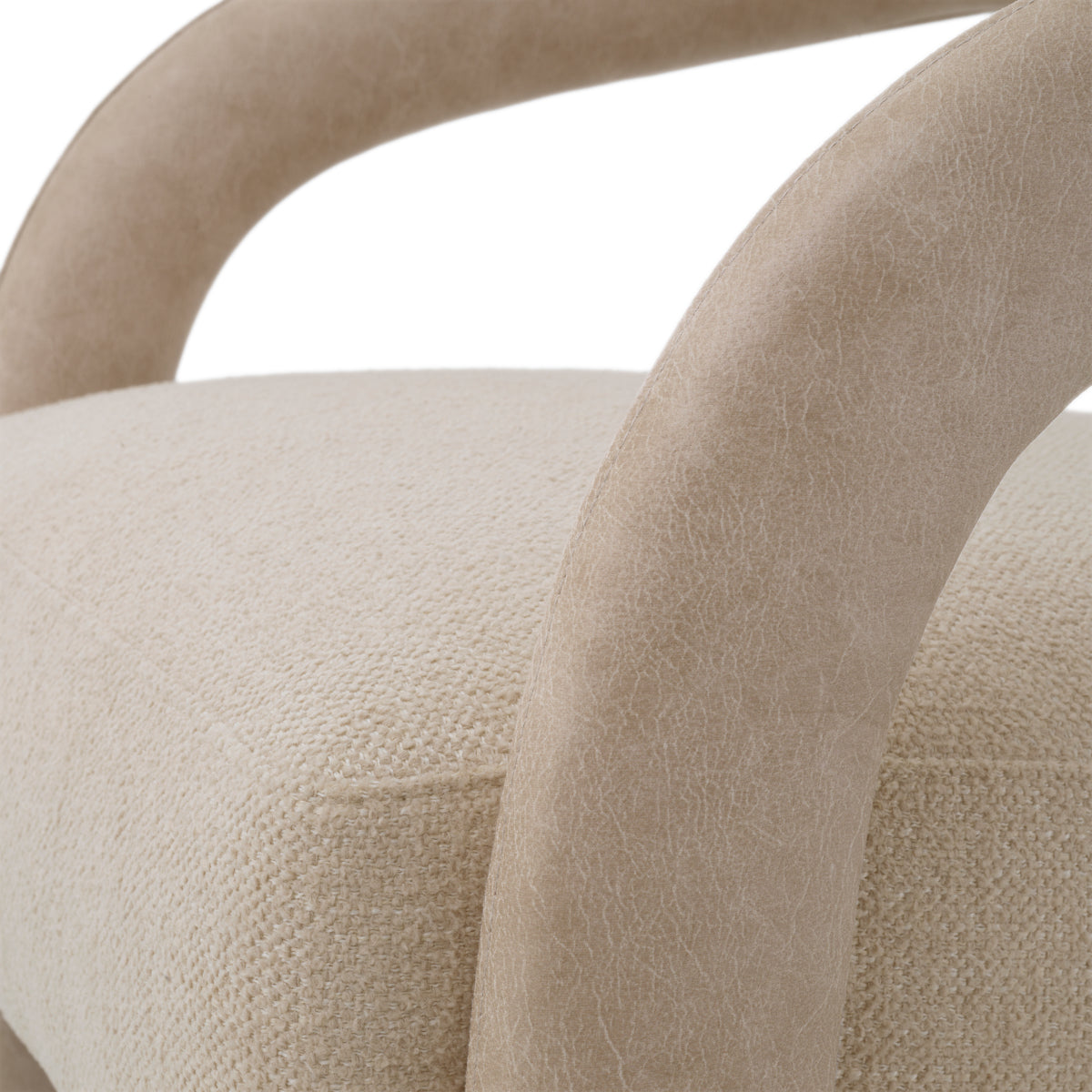 Beige Leather-Look Chair Voletta | Cabothousefurniture.com