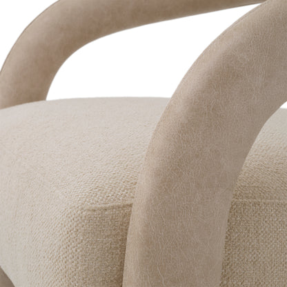 Beige Leather-Look Chair Voletta | Cabothousefurniture.com